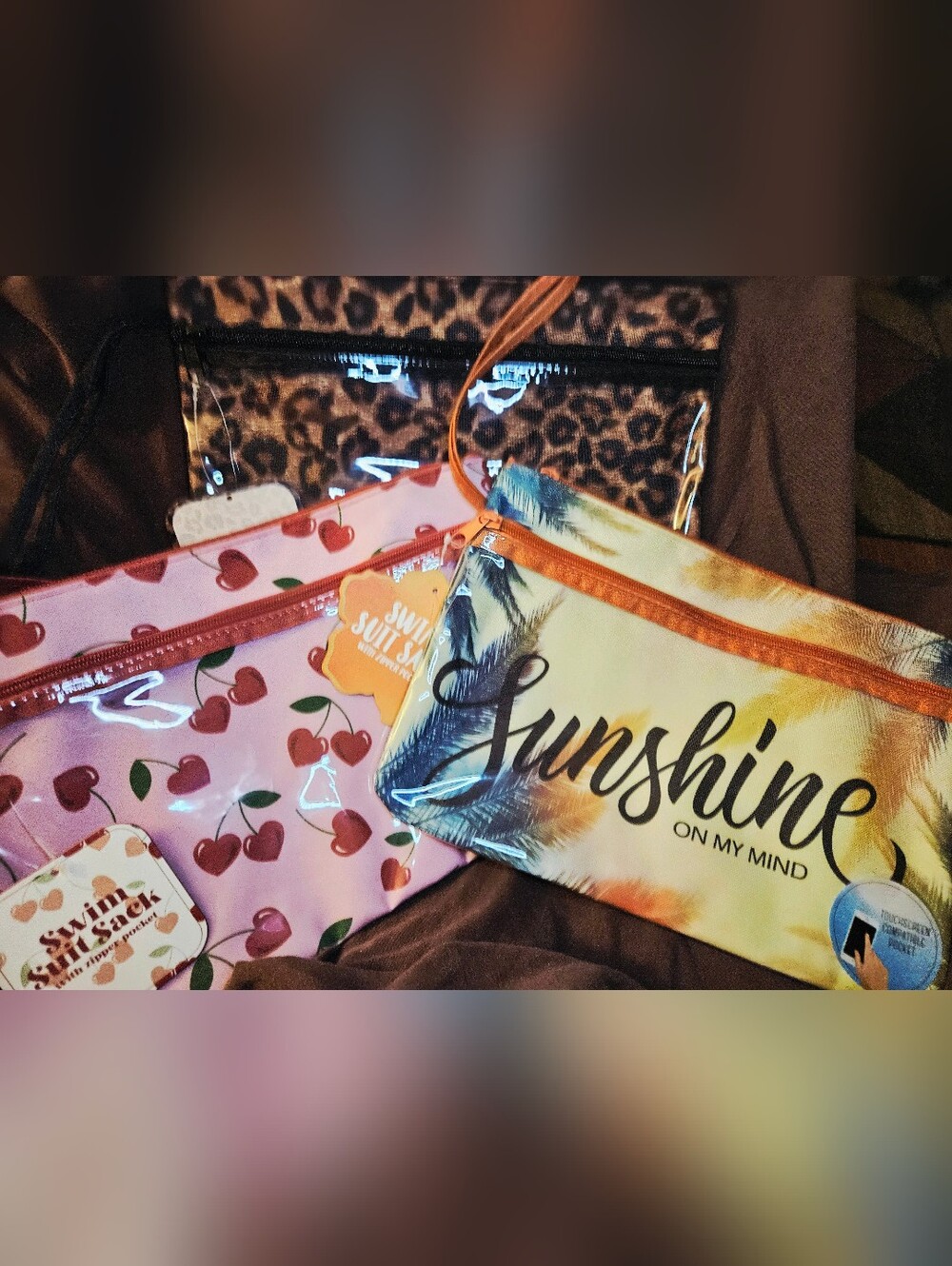 Swim Suit Sack Dual Zipper Pouch Bag